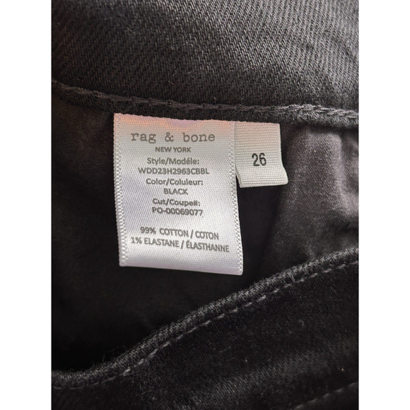 NWT Rag & Bone Wren High Rise Full Length Slim Jeans Womens Sz 26 Black Stretch - Picture 6 of 12
